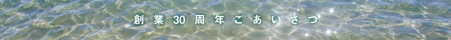 創業30周年ごあいさつ